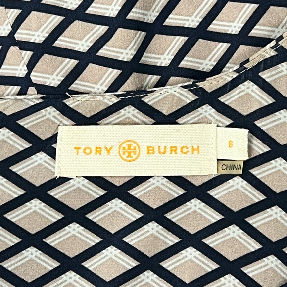 TORY BURCH GEOMETRIC SILK MIDI DRESS - Picture 3 of 4